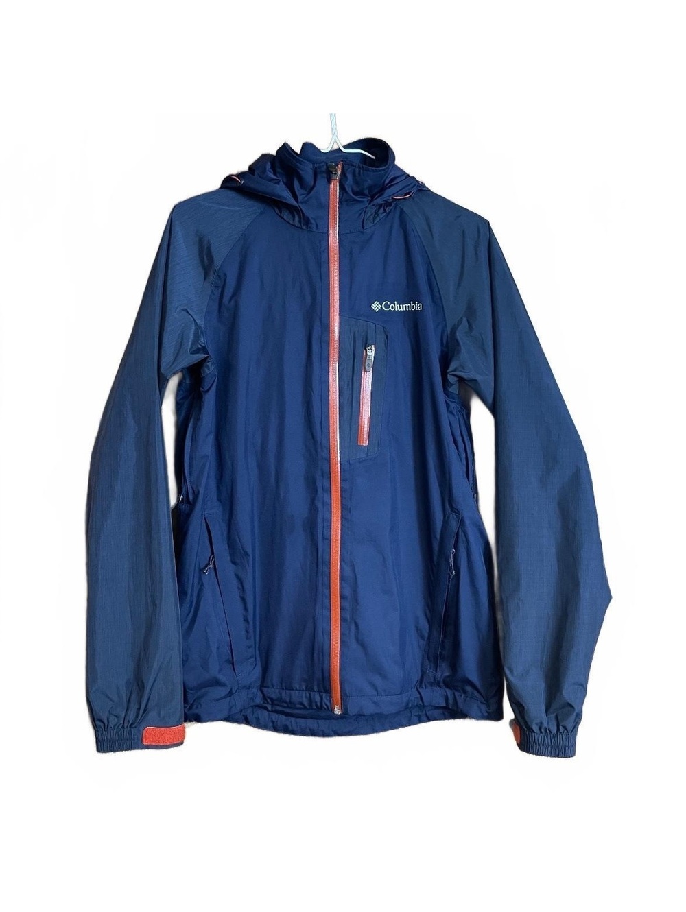 Columbia hooded full front zip rain jacket